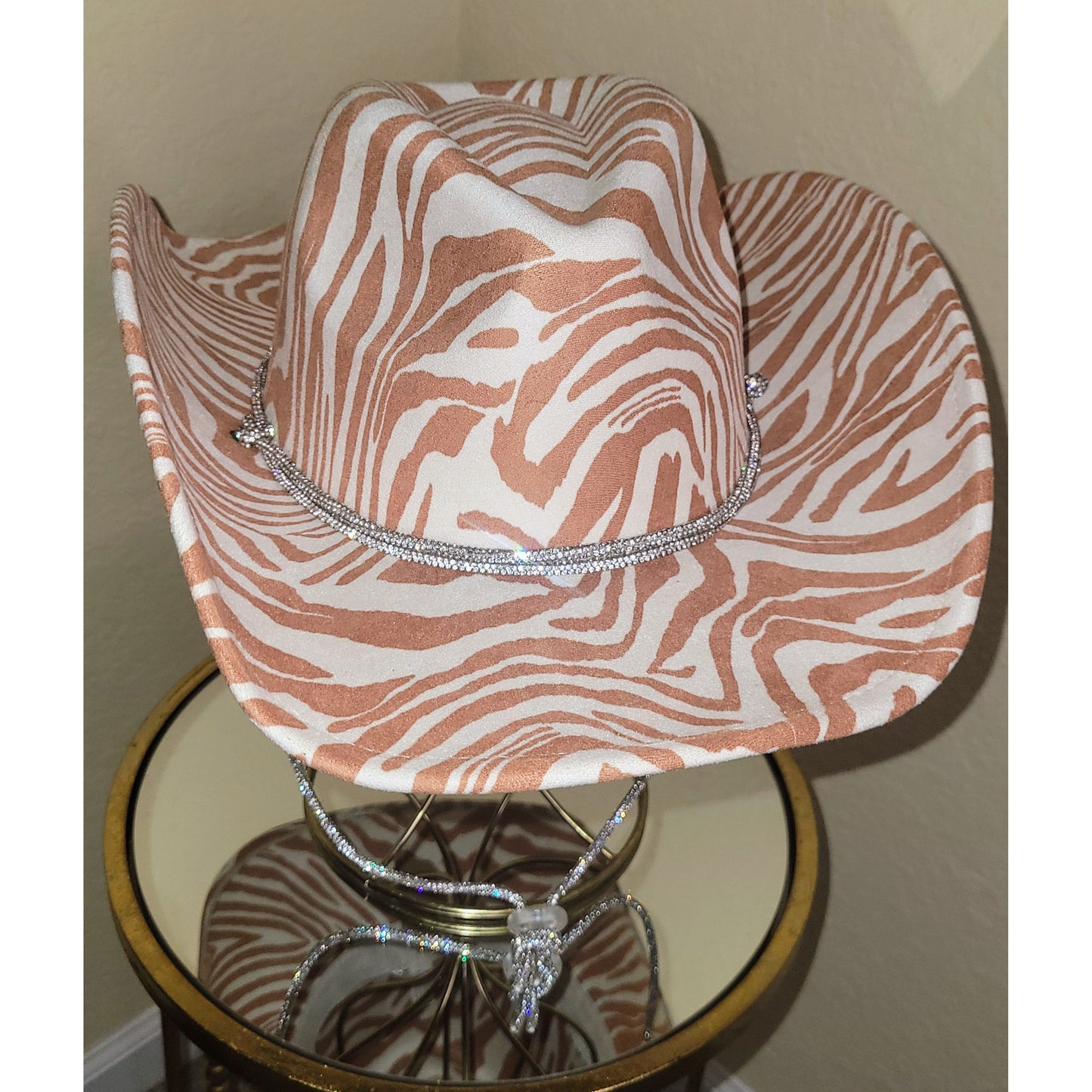 Desperado Zebra Stripe Bling Hat Rust