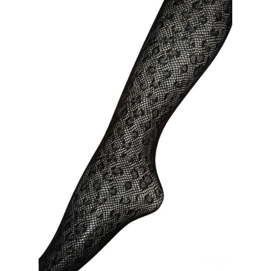 K. LaFaye Leopard Sheer Mesh Stockings