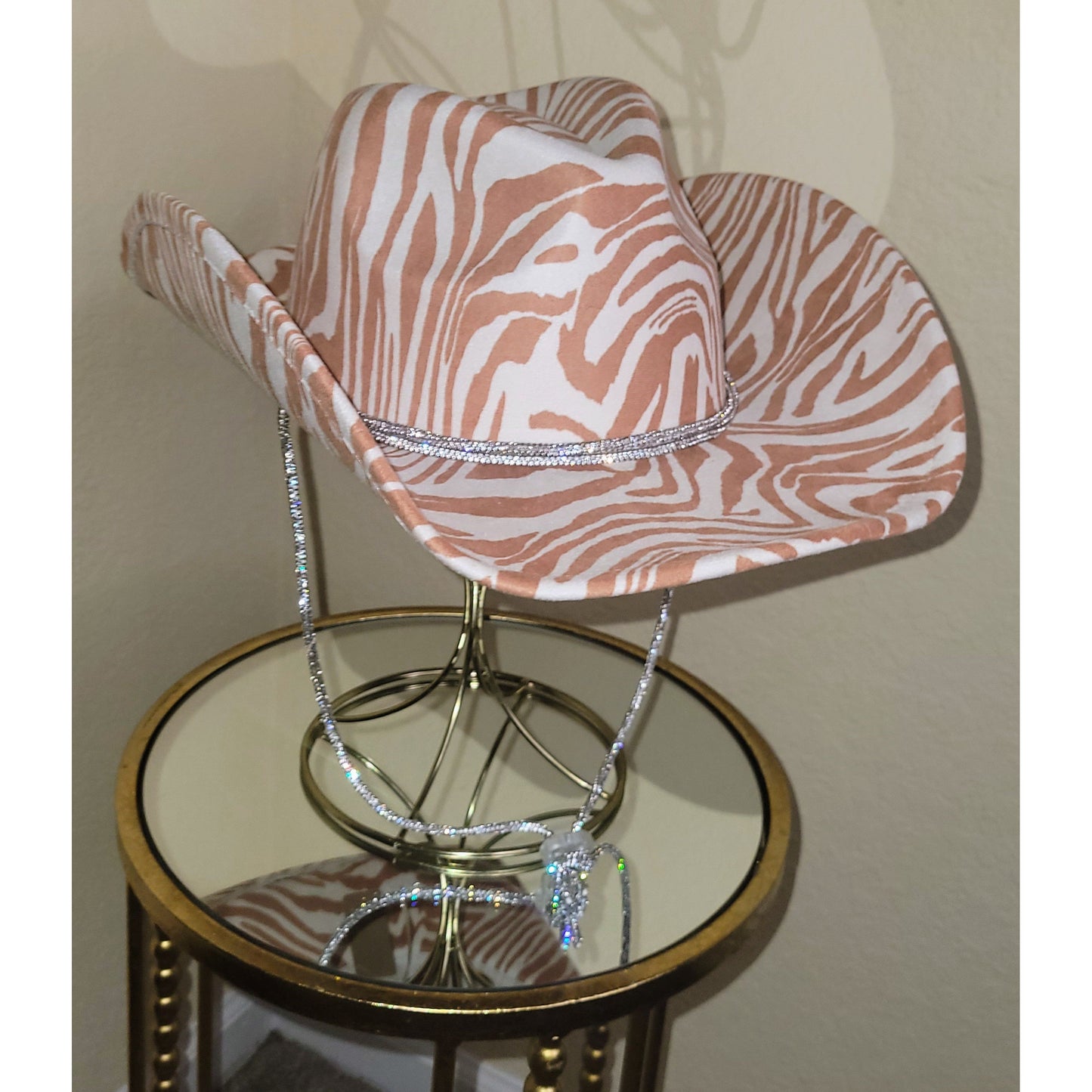 Desperado Zebra Stripe Bling Hat Rust