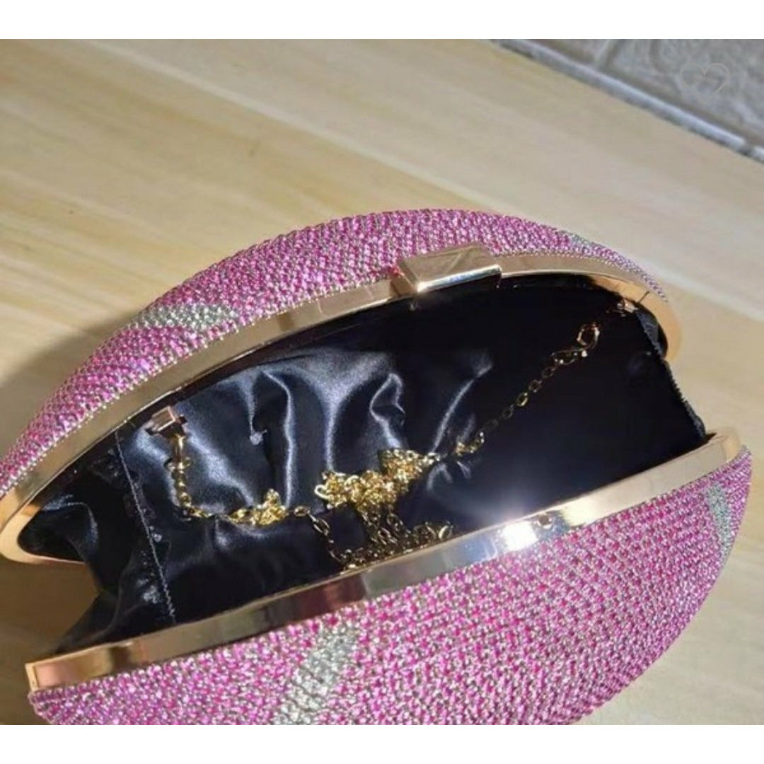 Diamond Studded Football Purse